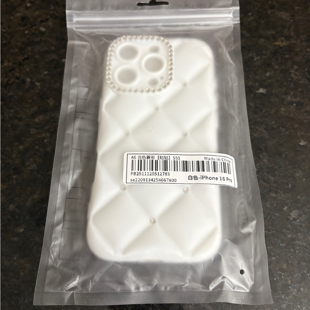 White Quilted iPhone Case